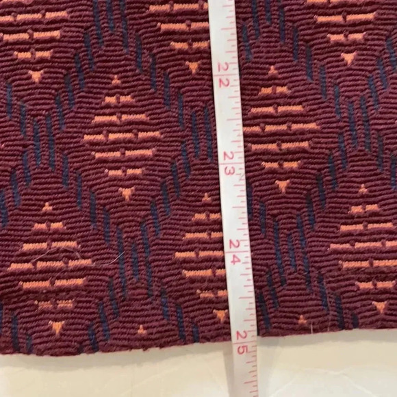 Zara maroon print pencil midi skirt Front slit Size L Geometric Stretchy - Picture 9 of 11